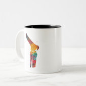 Knie Tweekleurige Koffiemok (Voorkant links)