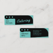 Kniefvormblad zwart mini visitekaartje (Voorkant / Achterkant)