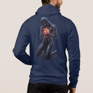 Kniel Voor de Gloed: Neo-Gotische Sci-Fi Ritssluit Hoodie
