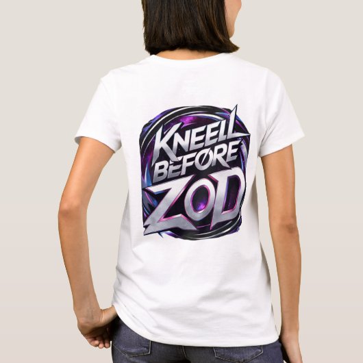 Kniel voor Zod - Bold Command T-shirt (Achterkant)