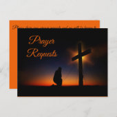 Knielen aan het kruis voor gebed briefkaart (Voorkant / Achterkant)