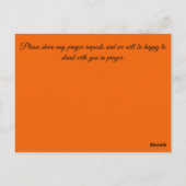 Knielen aan het kruis voor gebed briefkaart (Achterkant)