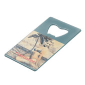 Knielen Blond Bikini Model Thunder_Cove Creditkaart Flessenopener (Voorkant Gekanteld)