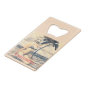 Knielen Blond Bikini Model Thunder_Cove Creditkaart Flessenopener (Achterkant Gekanteld)