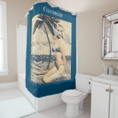 Knielen Blond Bikini Model Thunder_Cove Douchegordijn (In situ)