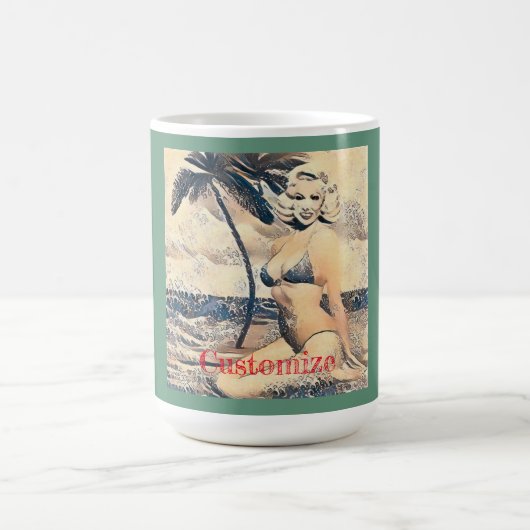 Knielen Blond Bikini Model Thunder_Cove Koffiemok (Center)