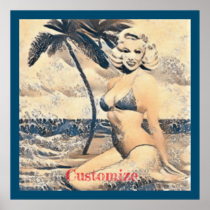 Knielen Blond Bikini Model Thunder_Cove Poster