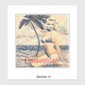 Knielen Blond Bikini Model Thunder_Cove Sticker (Vel)