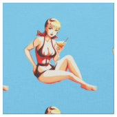 Knielen Blond Bikini Model Thunder_Cove Stof (Close Up)
