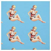 Knielen Blond Bikini Model Thunder_Cove Stof (Swatch)