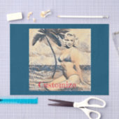 Knielen Blond Bikini Model Thunder_Cove Tissuepapier (Craft)