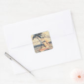 Knielen Blond Bikini Model Thunder_Cove Vierkante Sticker (Envelop)