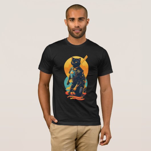 Knielen Cat Knight T-shirt (Voorkant volledig)