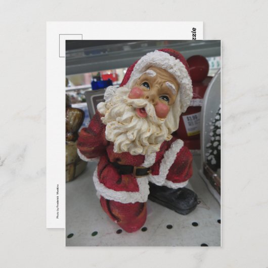 Knielende Kerstman Briefkaart (Voorkant / Achterkant)