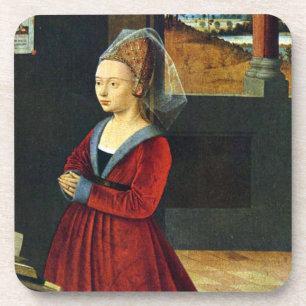Kniende Stifterin Detail - Petrus Christus - c1460 Bier Onderzetter
