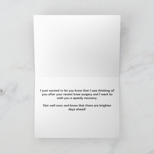 Knieoperatie Bloemen snel beter worden Kaart (Binnen)