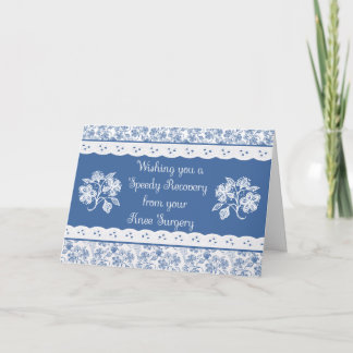 Knieoperatie Get Well Floral Faux Lace Kaart
