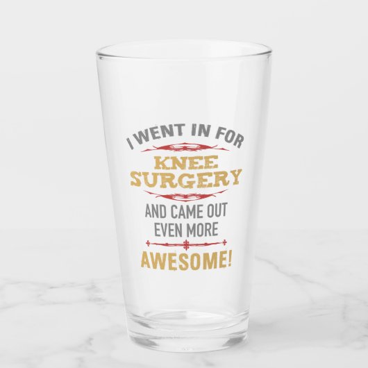 Knieoperatie herstel Humor Glas (Voorkant)