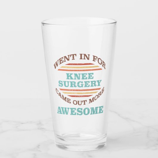 Knieoperatie herstel Humor Glas (Voorkant)