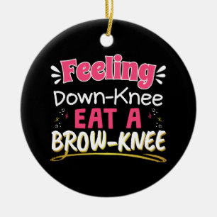 Knieoperatie Positiviteit Woordgrap - Lekkere Brow Keramisch Ornament