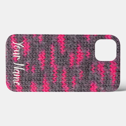 Knietwolstructuur met roze en grijze kleuren Case-Mate iPhone case (Achterkant (horizontaal))