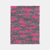Knietwolstructuur met roze en grijze kleuren fleece deken (Voorkant)