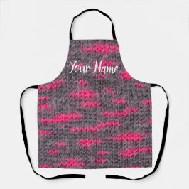 Knietwolstructuur met roze en grijze kleuren schort