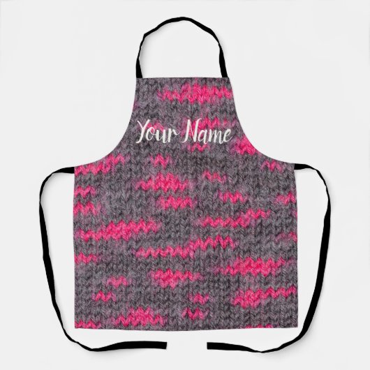 Knietwolstructuur met roze en grijze kleuren schort (Voorkant)