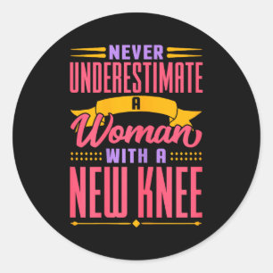 Knievervanging voor vrouwen Nieuwe knieoperatie he Ronde Sticker