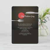 Knife and Fork Culinaire School Afstuderen Invites Kaart (Staand voorkant)