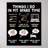 Knife Collector Maker Bladesmith Blacksmith Knives Poster (Voorkant)