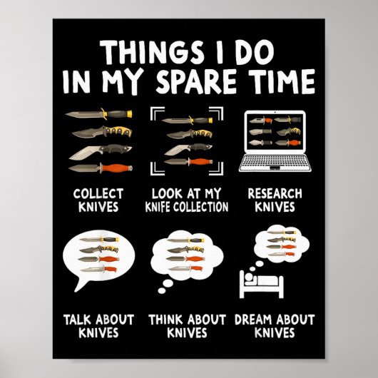 Knife Collector Maker Bladesmith Blacksmith Knives Poster (Voorkant)
