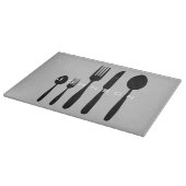 Knife- en vorkstrips met aangepaste naam snijplank (Hoek)
