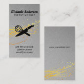 Knife en Whisk | Metaal | Goudspatter Visitekaartje (Voorkant / Achterkant)