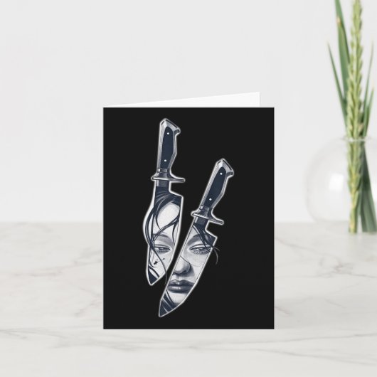Knife Girl Tattoo Kaart (Voorkant)