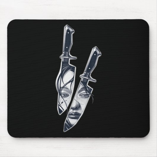 Knife Girl Tattoo Muismat (Voorkant)