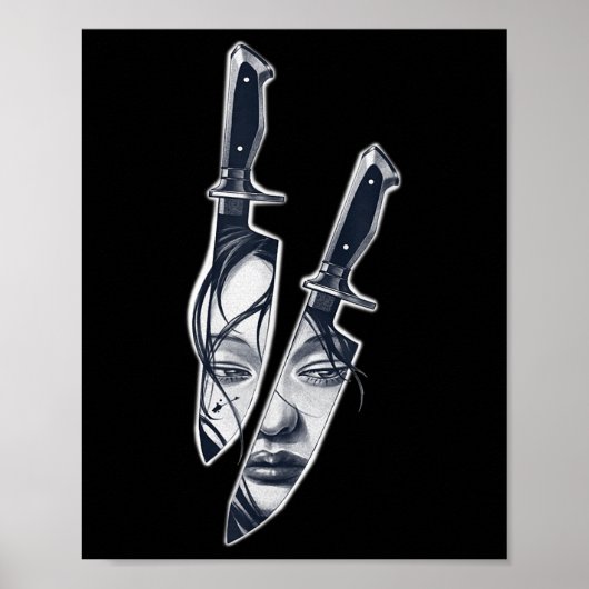 Knife Girl Tattoo Poster (Voorkant)