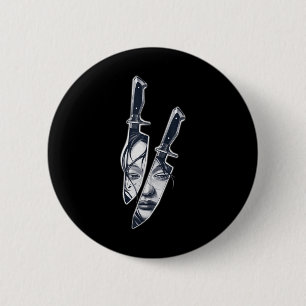 Knife Girl Tattoo Ronde Button 5,7 Cm