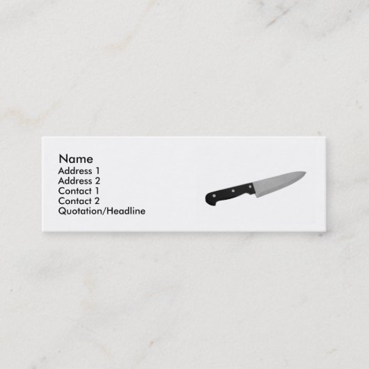 Knife Mini Visitekaartje (Voorkant)
