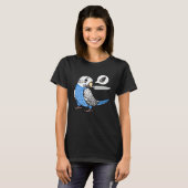 Knife Parrot Wants Seeds I Blue Budgie Budgerigar T-shirt (Voorkant volledig)