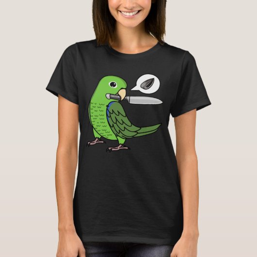 Knife Parrot Wants Seeds I Green Parrotlet T-shirt (Voorkant)