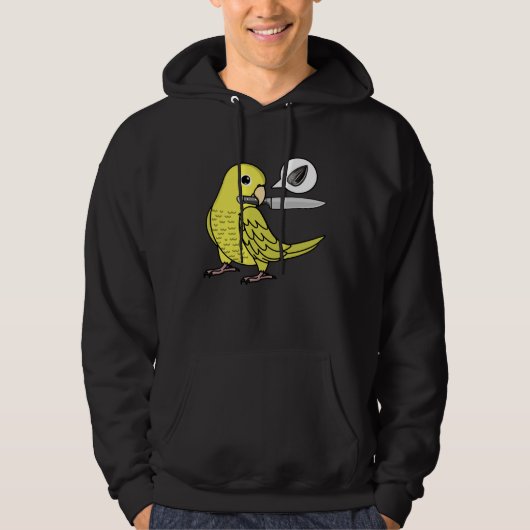 Knife Parrot Wants Seeds I Yellow Parrotlet Hoodie (Voorkant)