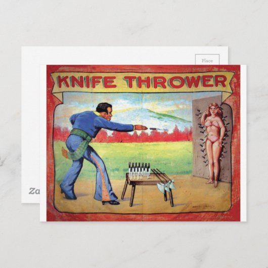 Knife Thrower Briefkaart (Voorkant / Achterkant)
