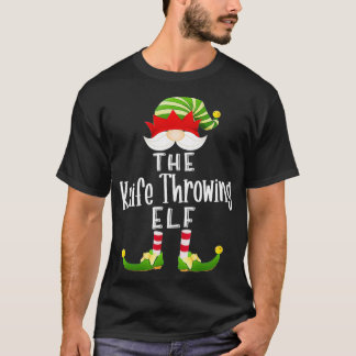 Knife Throwing Elf Group Kerstmis Funny Pajama Pa T-shirt