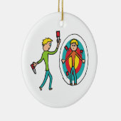 Knife Throwing Keramisch Ornament (Rechts)