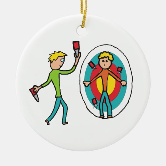 Knife Throwing Keramisch Ornament (Voorkant)