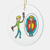 Knife Throwing Keramisch Ornament (Links)