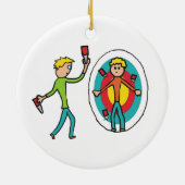 Knife Throwing Keramisch Ornament (Achterkant)
