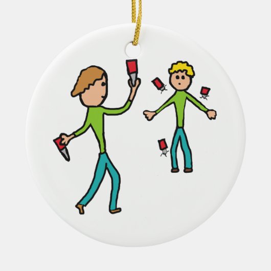 Knife Throwing Keramisch Ornament (Voorkant)