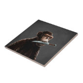 Knife vechtende aap tegeltje (Zijkant)